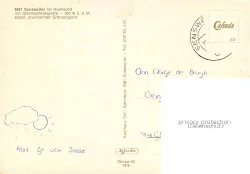 Sensweiler Panorama Steinbach Talsperre Romantische Kirche Staumauer Gaststaette Sensweiler