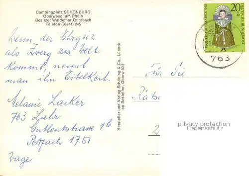 Oberwesel_Rhein Rheinpartie Schwimmbad Campingplatz Schoenburg Oberwesel Rhein