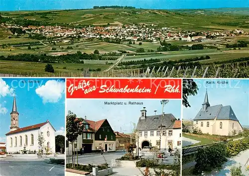 Schwabenheim Panorama Ev Kirche Marktplatz Rathaus Kath Kirche Schwabenheim