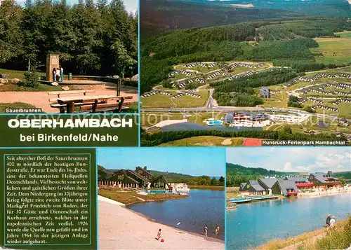 Oberhambach_Birkenfeld Sauerbrunnen Hunsrueck Ferienpark Hambachtal Fliegeraufnahme Bungalows Badestrand Oberhambach Birkenfeld