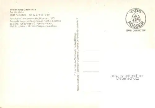 Kempfeld Wildenburg Gaststaette Waldweg Teilansichten Tor Kempfeld