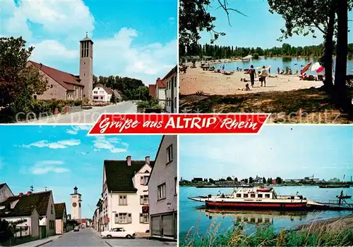 Altrip Kirche Ortspartie Strand Schiffsanleger Altrip