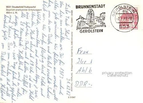 Deudesfeld Ortsansicht Maar Picknickplatz Panorama Deudesfeld