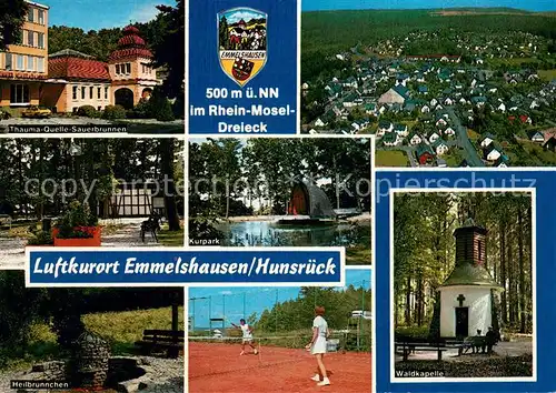 Emmelshausen Thauma Quelle Sauerbrunnen Fliegeraufnahme Kurpark Heilbruennchen Tennisplatz Waldkapelle Emmelshausen
