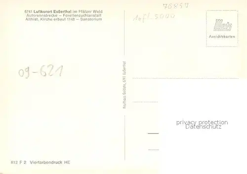 Eusserthal Autorennstrecke Forellenzuchtanstalt Althis Kirche Sanatorium Fliegeraufnahme Eusserthal