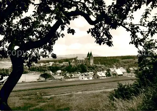 Ravengiersburg Panorama mit Missionshaus und Kirche Ravengiersburg