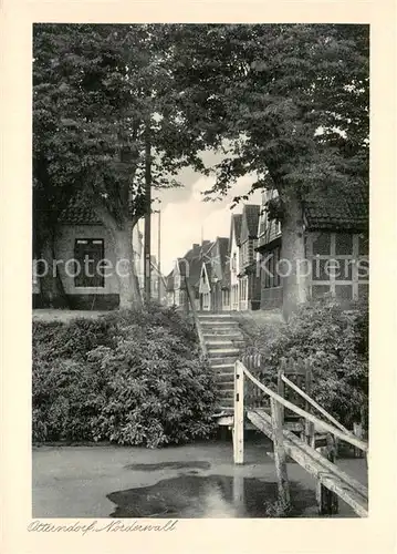 Otterndorf_Niederelbe Teilansicht mit Holzbalkenbruecke Otterndorf Niederelbe