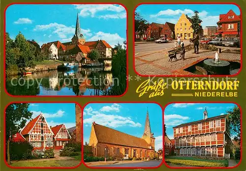 Otterndorf_Niederelbe Elbepartie Marktplatz Fachwerkhaeuser Kirche Otterndorf Niederelbe