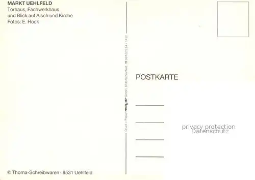Uehlfeld Torhaus Fachwerkhaus Ortsblick mit Kirche Uehlfeld