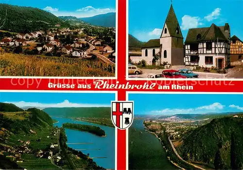 Rheinbrohl Panorama Kirche Fliegeraufnahmen Rheinpartien Rheinbrohl