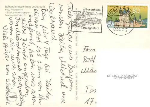 Vogtareuth Kirche Ortspartie Behandlungszentrum Vogtareuth