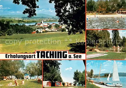 Taching_See Badestrand Liegewiese Kinderspielplatz Campingplatz Bootsanleger Minigolf Taching See