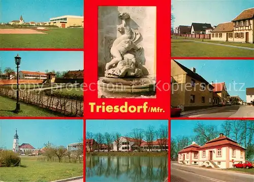 Triesdorf Landwirtschaftliche Lehranstalten Brunnen Kirche Weiher Triesdorf