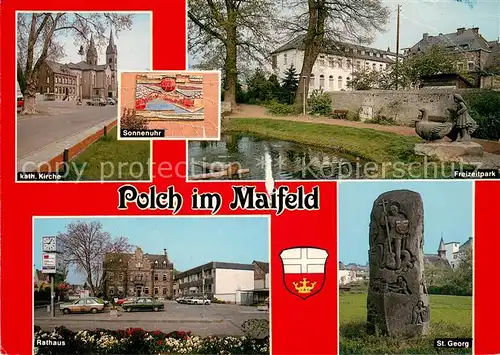 Polch Kath Kirche Sonnenuhr Freizeitpark Rathaus St Georg Stein Polch