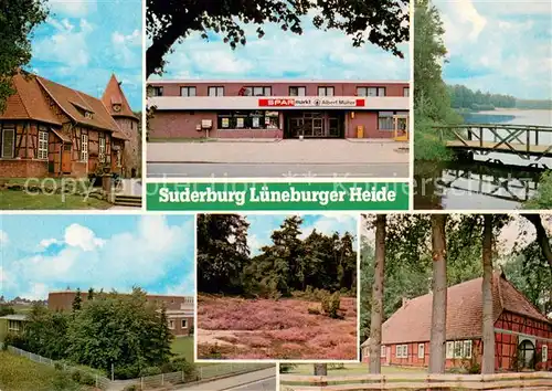 Suderburg Fachwerkhaeuser SPAR Markt Schule Heidelandschaft Bruecke Suderburg