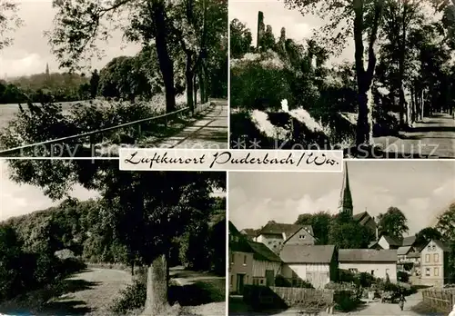 Puderbach_Westerwald Waldpartien Ortsmotiv mit Kirche Puderbach_Westerwald
