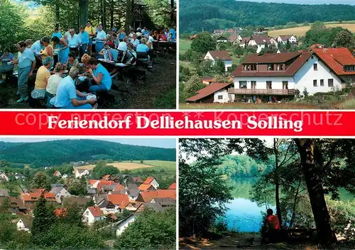 Delliehausen Gartenwirtschaft Teilansicht Panorama Seepartie Delliehausen