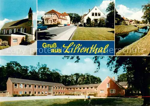 Lilienthal_Bremen Teilansichten Kirche Fluss Schule Lilienthal Bremen