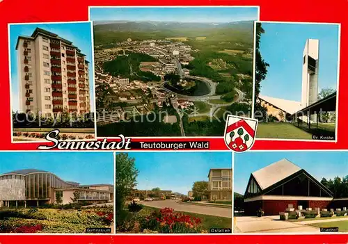 Sennestadt Fliegeraufnahme Ev Kirche Gymnasium Ostallee Friedhof Sennestadt