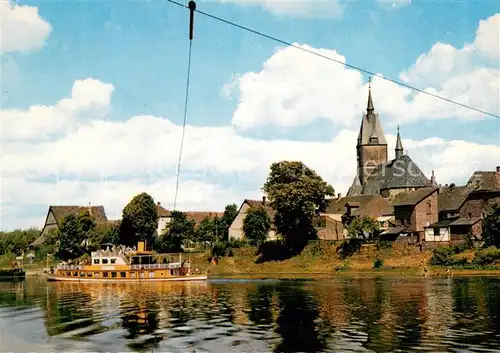 Luechtringen Oberweser Fahrgastschiff Kirche Luechtringen