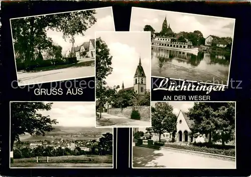 Luechtringen Teilansichten Kirche Weserpartie Luechtringen