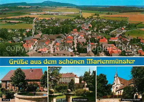 Marienmuenster Fliegeraufnahme Kump Schloss Voerden Pfarrkirche Voerden Marienmuenster