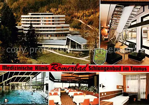 Schlangenbad_Taunus Medizinische Klinik Roemerbad Hallenbad Speisesaal Zimmer Schlangenbad_Taunus