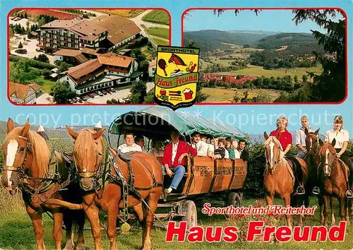 Oberorke Fliegeraufnahme Sporthotel Haus Freund Panorama Pferdewagen Oberorke