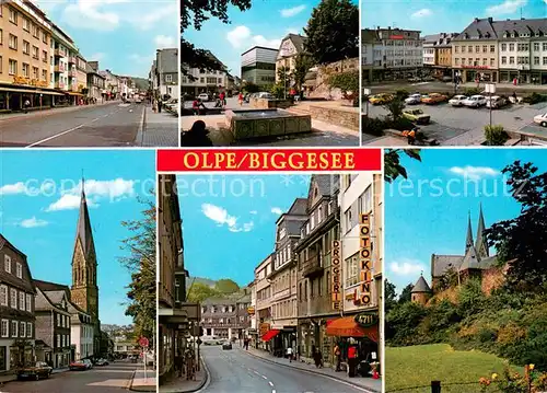 Olpe_Biggesee Strassenpartien Brunnen Stadtplatz Kirchen  Olpe Biggesee