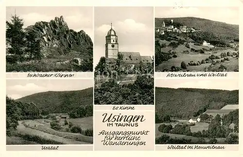Usingen Landschaftspanorama Eschbacher Klippen Felsen Usatal Weiltal Kirche Altweilnau Usingen