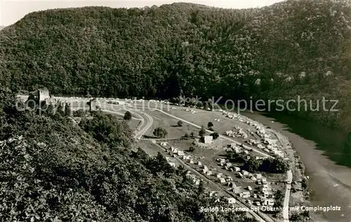 Obernhof_Lahn Panorama Blick auf Schloss Langenau mit Campingplatz Obernhof_Lahn