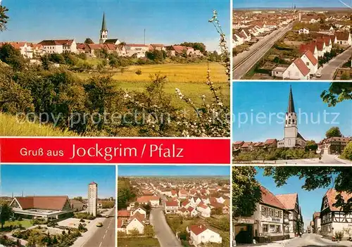 Jockgrim Ortsansicht mit Kirche Altstadt Fachwerkhaeuser Jockgrim