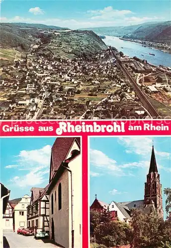 Rheinbrohl Fliegeraufnahme Kirche Altstadt Gasse Rheinbrohl