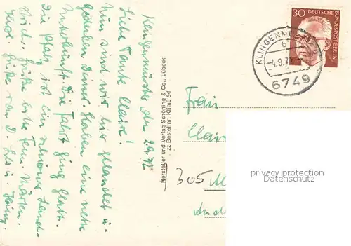 Klingenmuenster Blick zur Burg Landeck Keysermuehle August Becker Denkmal Klingbachhof Klingenmuenster