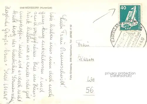 Moersdorf_Hunsrueck Stadtpanorama Kapelle Landstrasse Wegweiser Moersdorf Hunsrueck