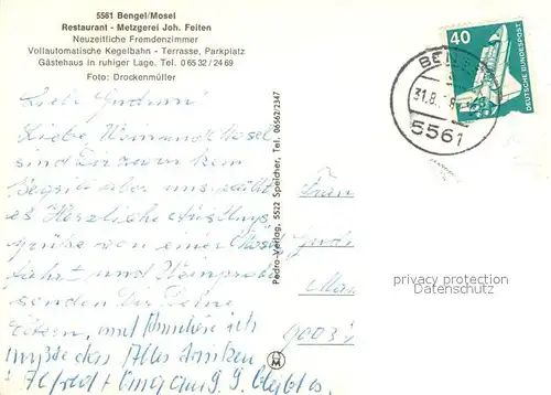 Bengel Kirche Restaurant Metzgerei Feiten Panorama Bengel