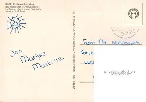 Echternacherbrueck Panorama Erholungsort im Deutsch Luxemburgischen Naturpark Sauertal Campingplatz Freibad Echternacherbrueck