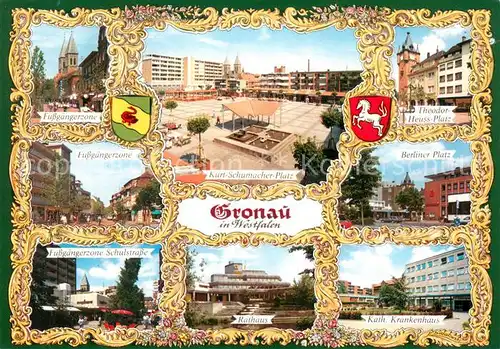 Gronau_Westfalen Fussgaengerzone Stadtplaetze Rathaus Krankenhaus Gronau_Westfalen