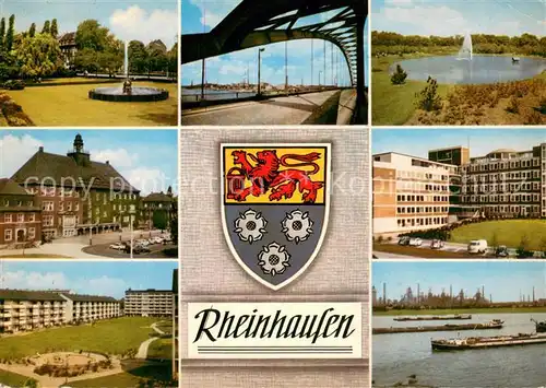 Rheinhausen_Duisburg Parkanlagen Rheinbruecke Binnenschifffahrt Wohnsiedlung Wappen Rheinhausen Duisburg