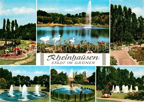 Rheinhausen_Duisburg Stadt im Gruenen Parkanlagen Weiher Springbrunnen Rheinhausen Duisburg