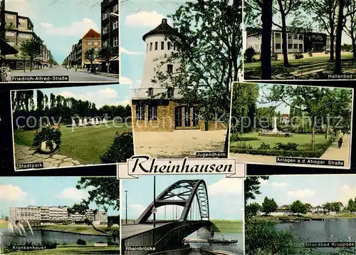 Rheinhausen_Duisburg Strassenpartien Stadtpark Jugendheim Hallenbad Krankenhaus Rheinbruecke Strandbad Kruppsee Rheinhausen Duisburg