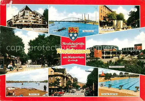 Rheinhausen_Duisburg Duisburger Strasse Rheinbruecke Fussgaengerzone Rheinhausenhalle See Innenstadt Freibad Rheinhausen Duisburg