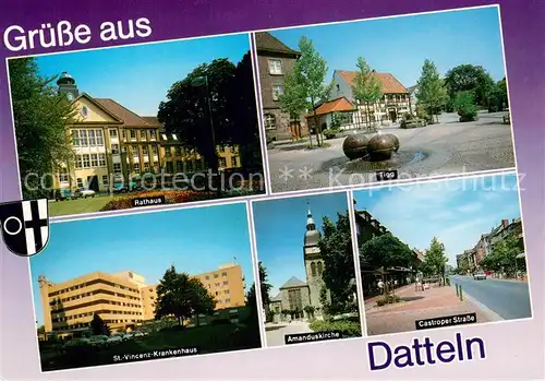 Datteln Rathaus Strasse Tigg Platz Brunnen Castroper Strasse Amanduskirche Krankenhaus Datteln