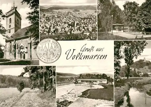 Volkmarsen Panorama Kirche Park Freibad Partie am Bach Waldweg Landschaft Volkmarsen