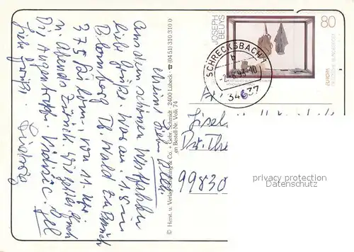 Volkmarsen Altstadt Fachwerkhaeuser Rathaus Kirche Denkmal Statue Partie am Bach Volkmarsen