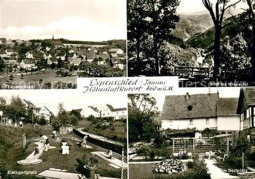 Espenschied Panorama Blick ins Wispertal Kleingolfplatz Dorfplatz Espenschied