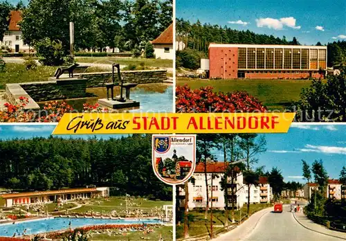 Allendorf_Katzenelnbogen Brunnen Sporthalle Strassenpartie Wohnsiedlung Freibad Allendorf_Katzenelnbogen