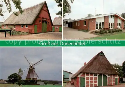 Duedenbuettel Ortsmotive Reetdachhaus Windmuehle Duedenbuettel