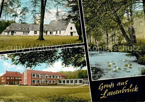 Lauenbrueck Kirche Schule Partie am Wasser Lauenbrueck