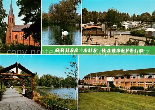 Harsefeld Kirche Partie am See Schwan Campingplatz Schule Harsefeld